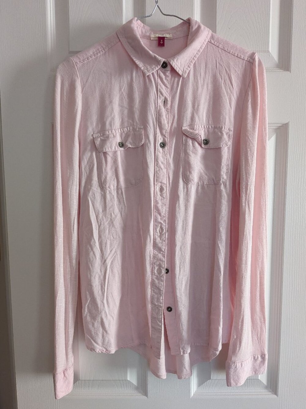 SO Perfectly Soft/Perfectly You Women's Pink Button-Down Shirt Sz M